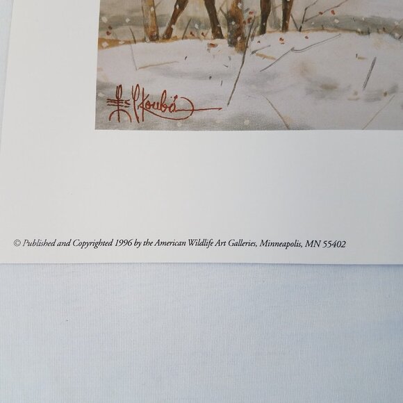 Les Kouba First Snow SIGNED Print 11X14" Elk Limited Edition Original Folder - Picture 6 of 16